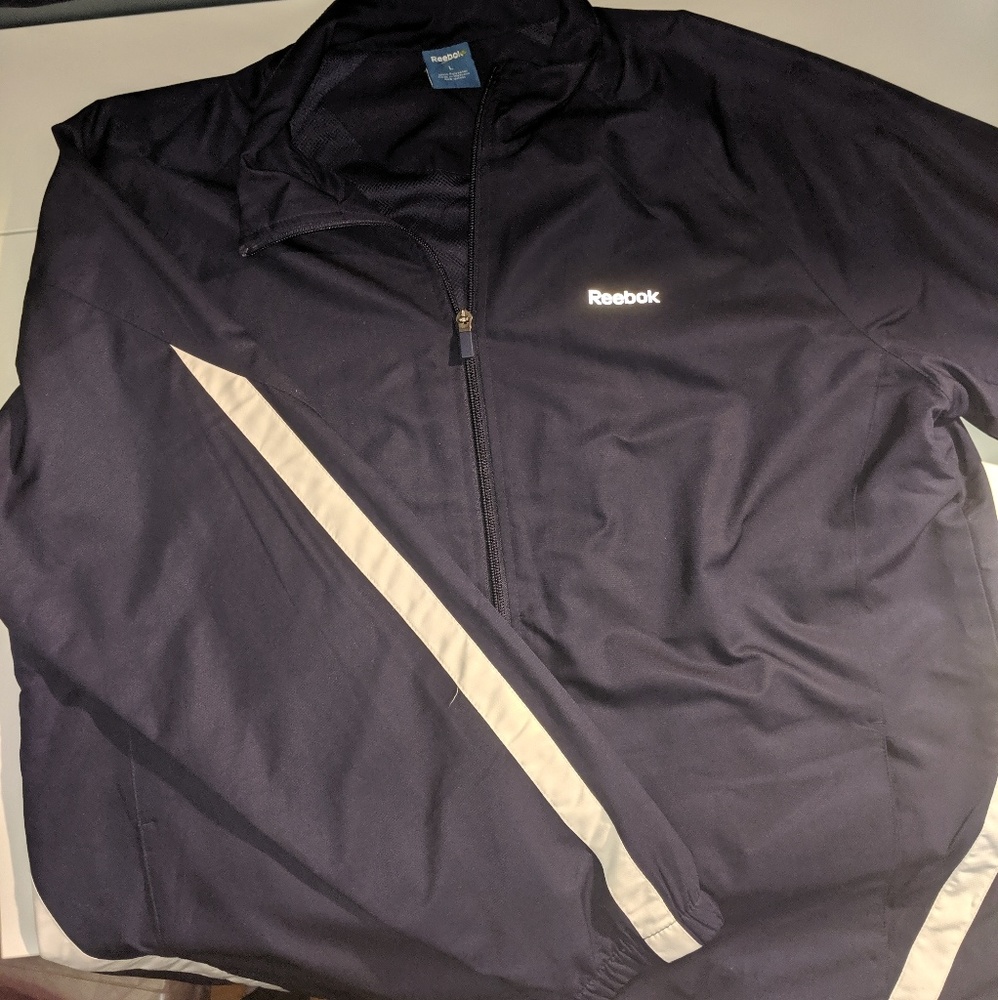 Vintage Reebok Navy Blue Windbreaker Jacket Large